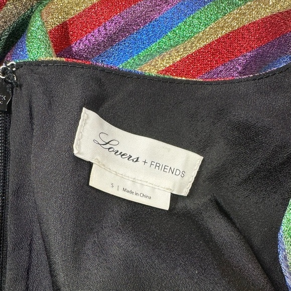 NWOT REVOLVE LOVERS & FRIENDS Frida Mini Dress Rainbow S - Picture 10 of 11